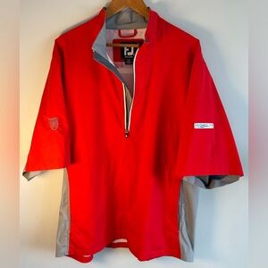 Footjoy Dryjoys HydroLite Short Sleeve Rain Shirt Jacket Red Gray Men's XL EUC